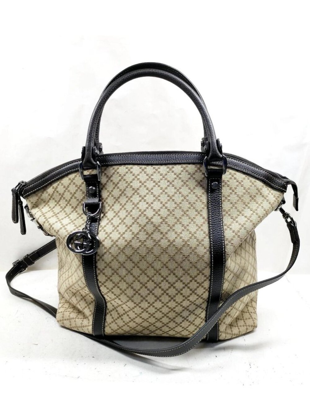 Authentic Gucci Diamante Sukey Canvas Tote Shoulder Crossbody Bag - Picture 2 of 16